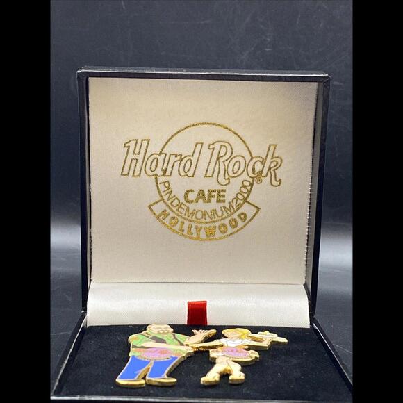 Hard Rock Cafe HOLLYWOOD PINDEMONIUM 2000 Dan & Server Set ~ in Gift Box - Picture 4 of 7